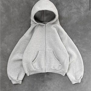 Akimbo Zip-Up Hoodie - Heather Grey